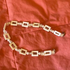 Elegant Cream and Silver Women's Necklace